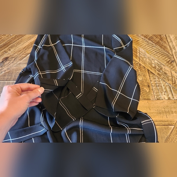 L.K.Bennett London Dr Dinah Dress Black And White Window Pane + Belt Size 12 - Picture 10 of 12